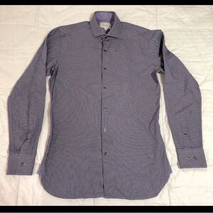 Ted Baker Endurance Flip Cuff Long Sleeve Shirt Men 15 Chest 38 Purple Geometric